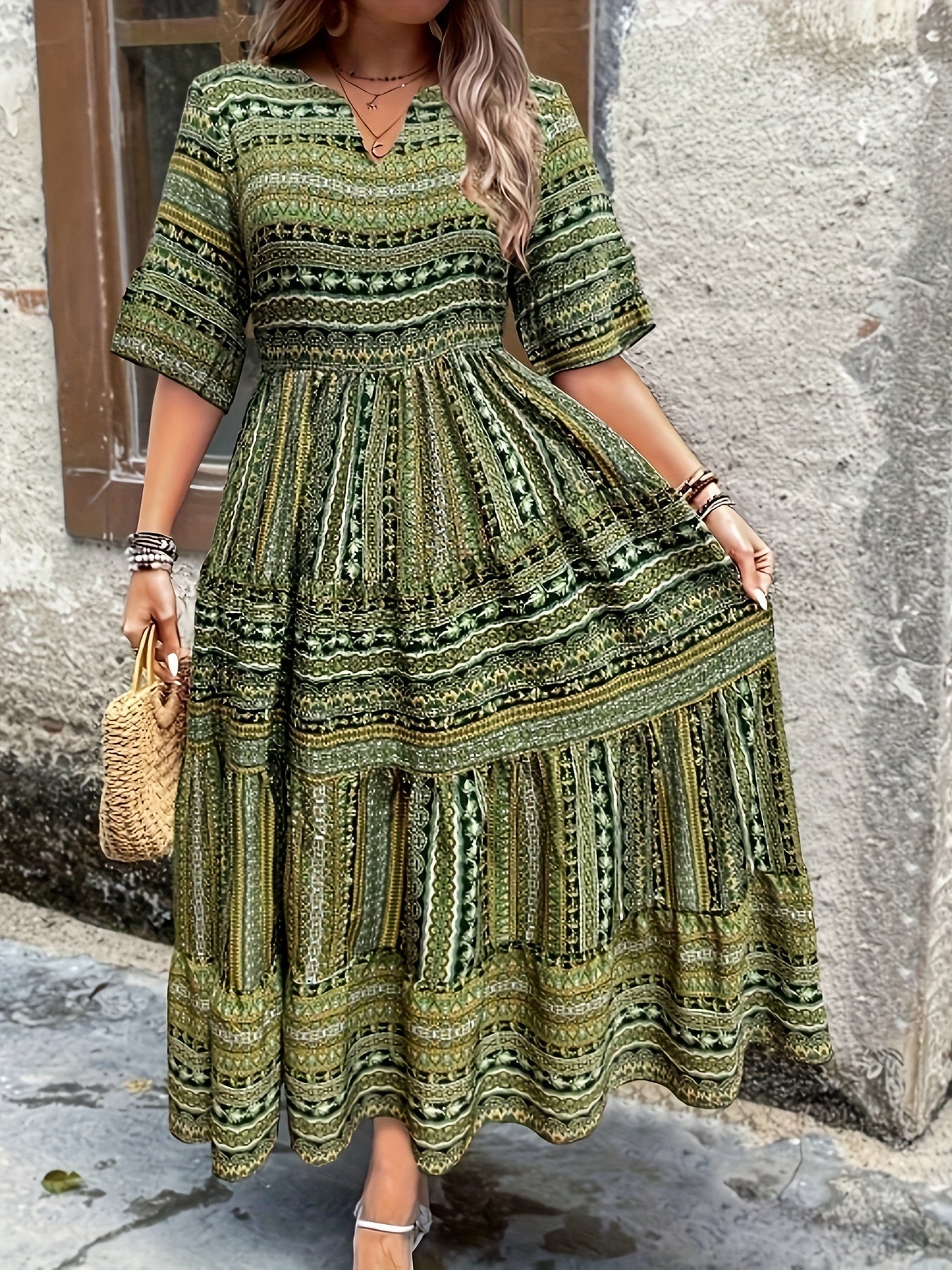 Joraine - Flowing Ethnic Dress — view 2