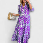Juliana | Midi Dress with Chain Pattern — view 4