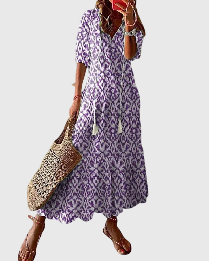 Amalia | Boho Vintage Maxi Dress for Summer — view 3