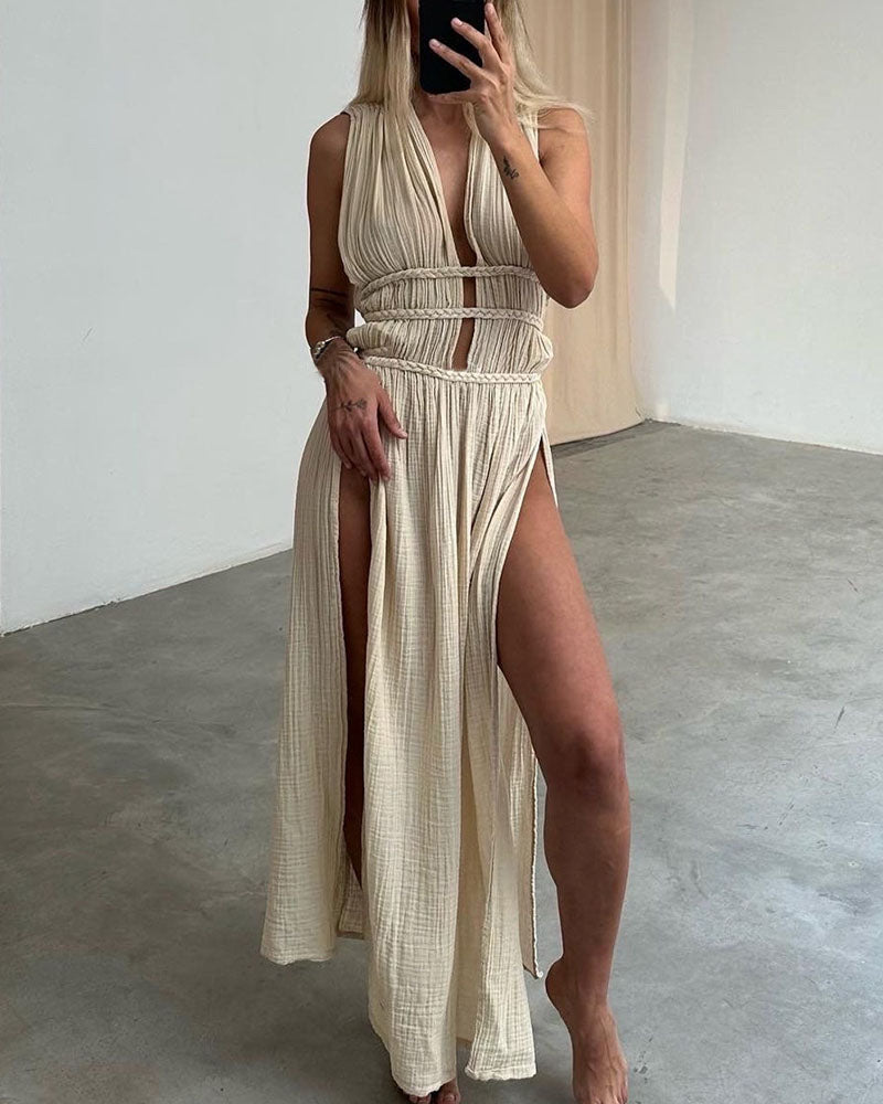 Zolla - Textured Dress with Slit — view 5