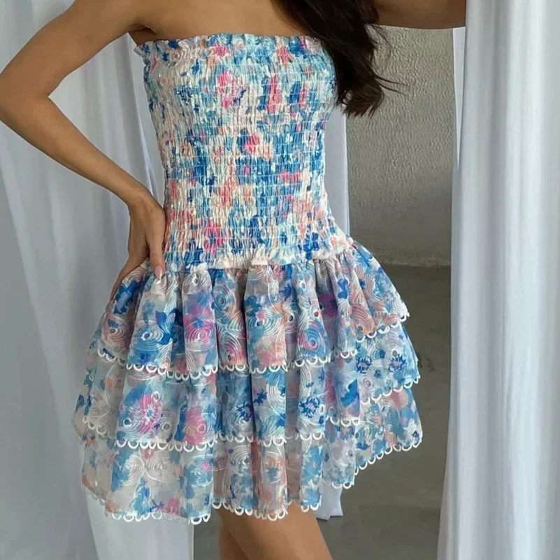 Kaylee - Strapless Floral Dress