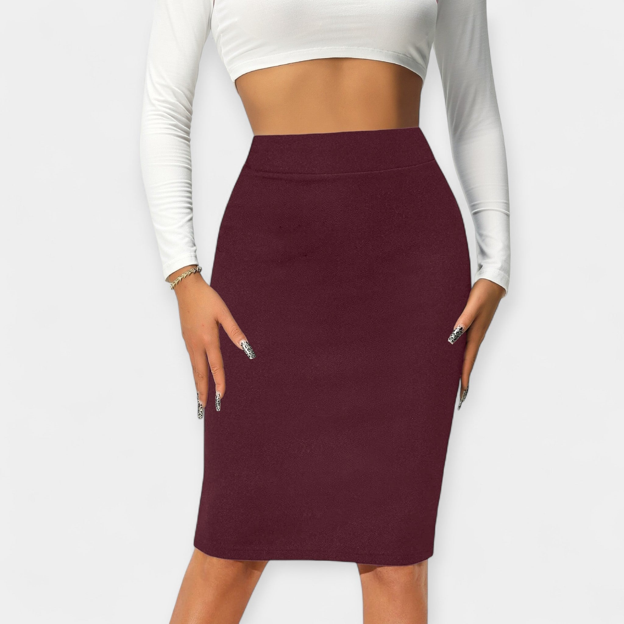 High-Waisted Office Skirt — view 8
