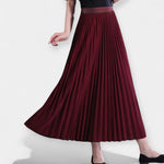 Long Pleated Satin Skirt — view 7