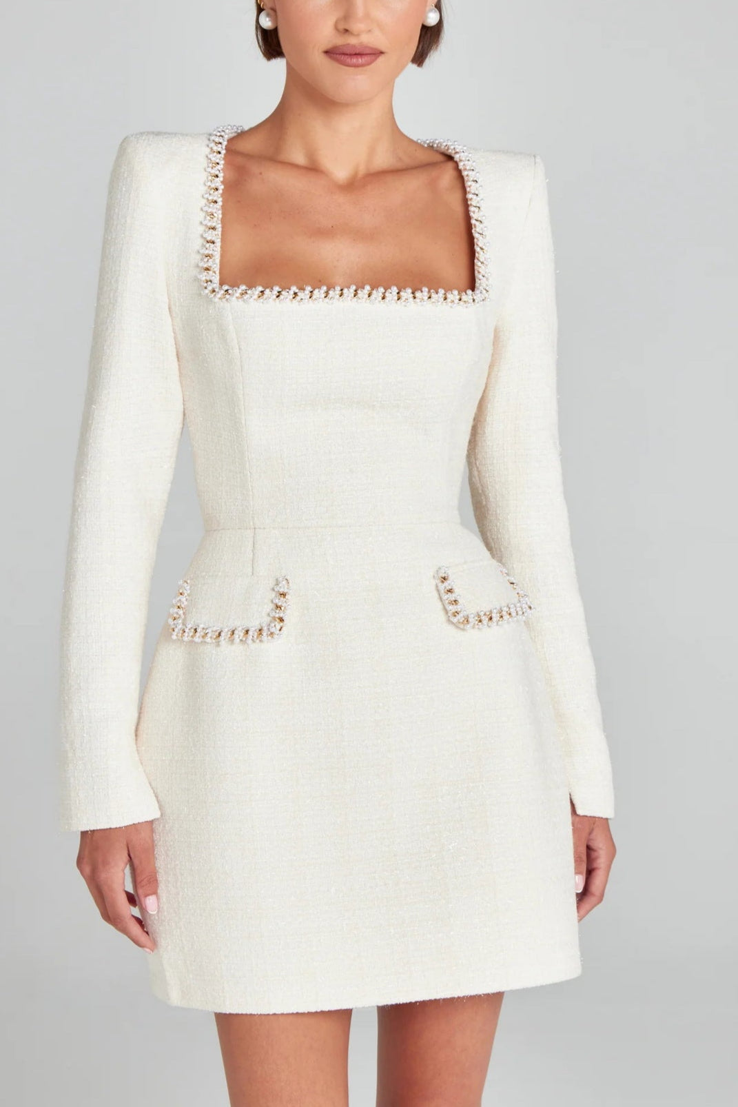 Mini Dress with Pockets and Pearls