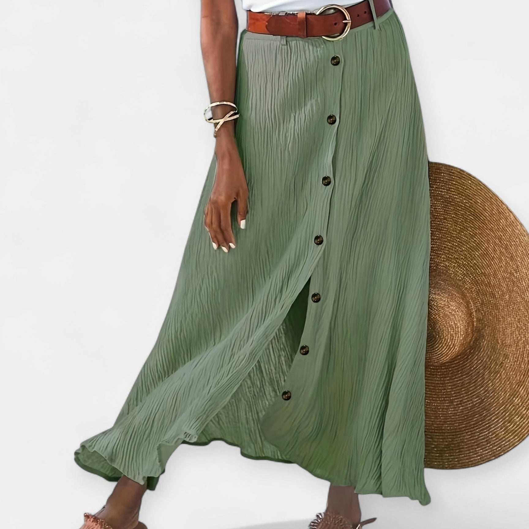 Semi-Sheer Maxi Skirt with Slit — view 3