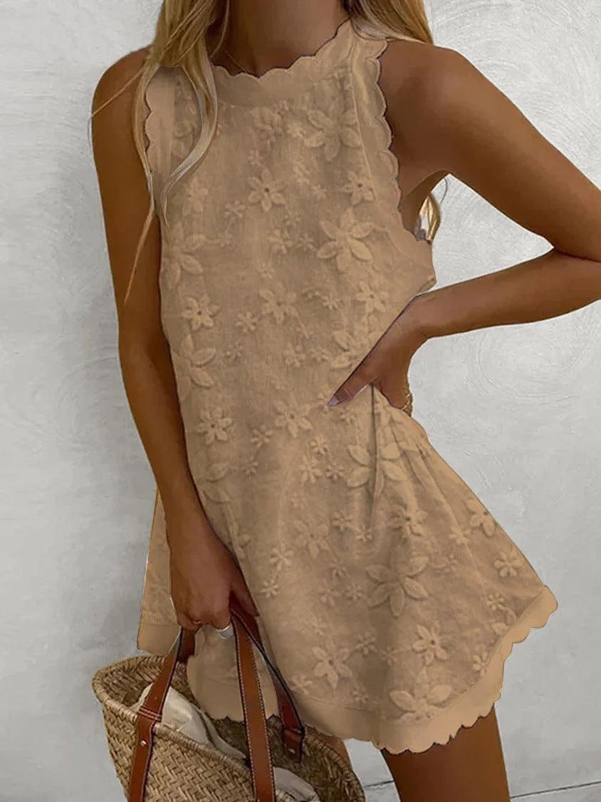 Lightweight Lace Mini Dress, Sleeveless — view 5