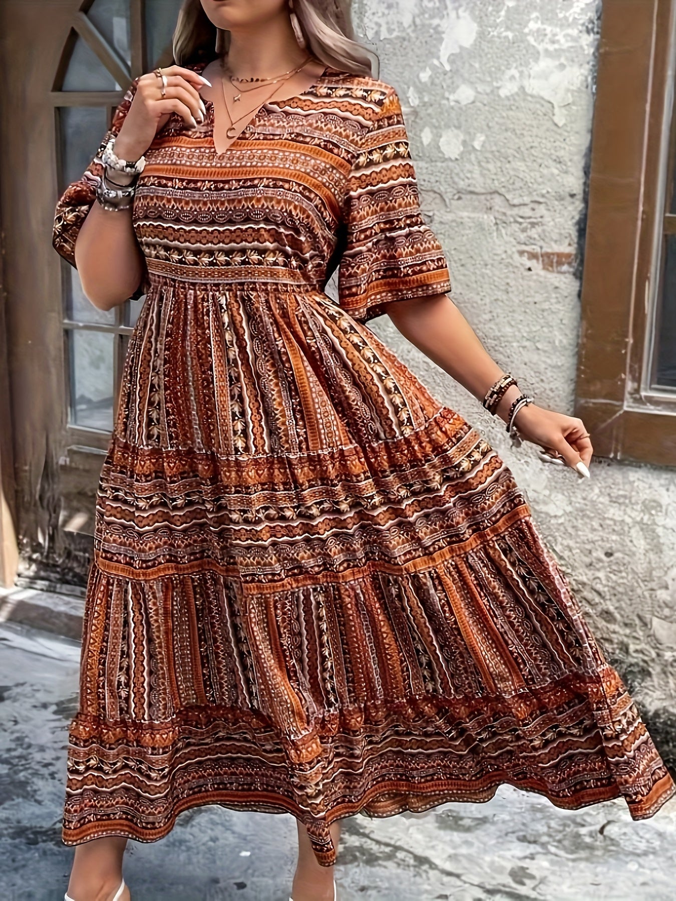Joraine - Flowing Ethnic Dress — view 5