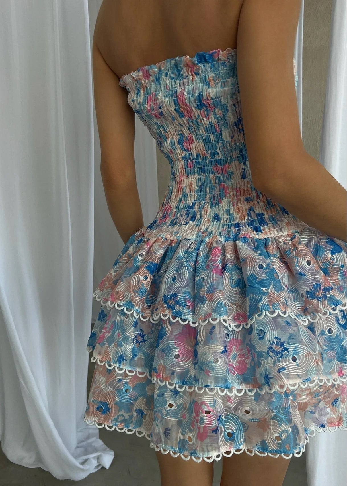 Kaylee - Strapless Floral Dress — view 3