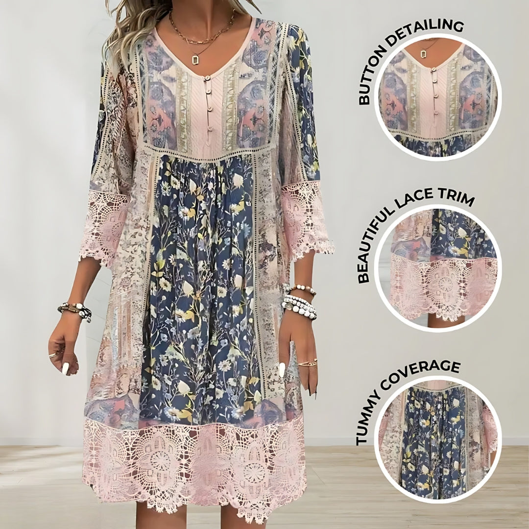 NAYA | FLUID BOHO LUXE MIDI DRESS — view 3