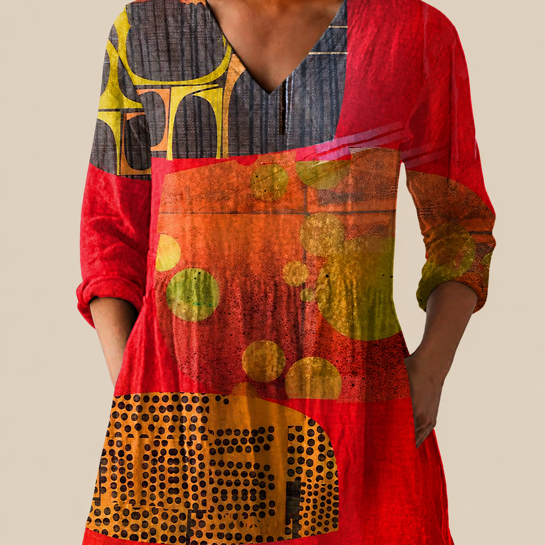 Skylar | Long Blouse with Expressive Print