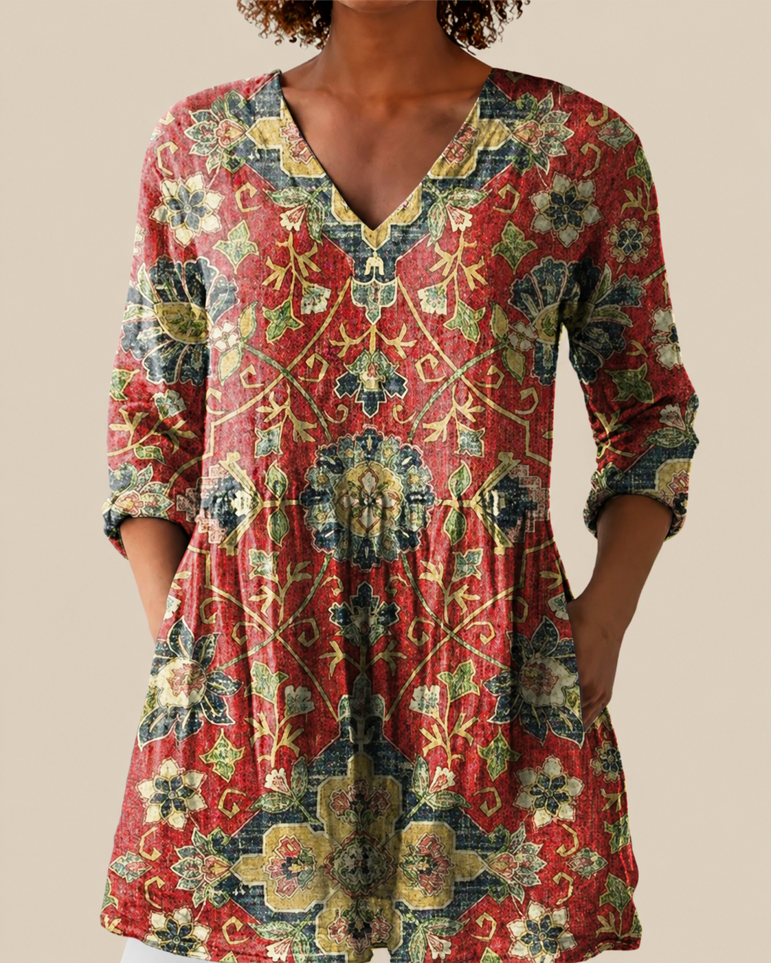 Wren | Long Blouse with Expressive Print