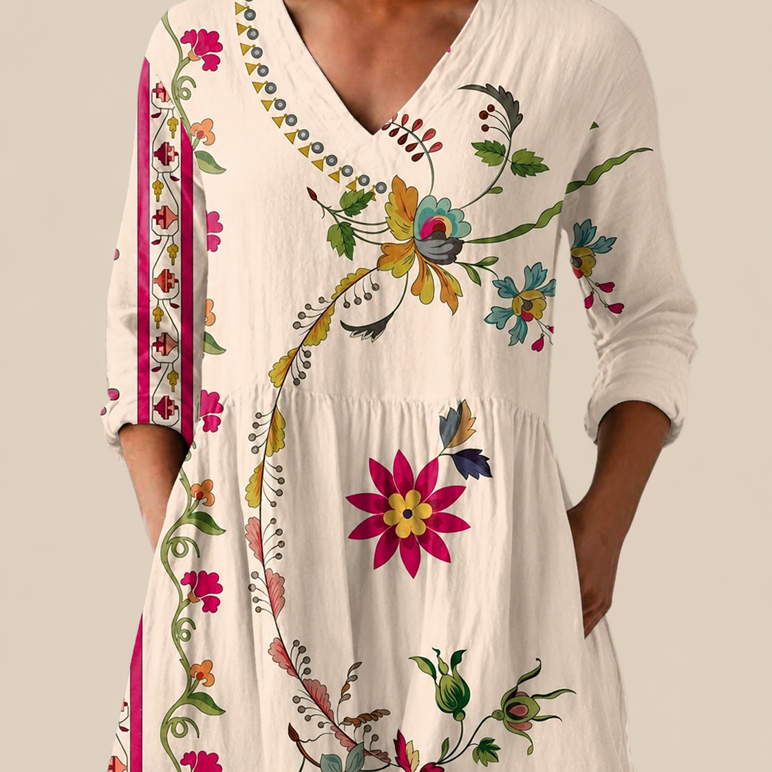 Aria | Long Blouse with Bold Print
