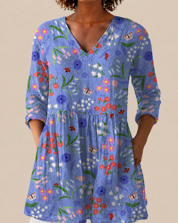 Amelie | Long Blouse with Bold Print