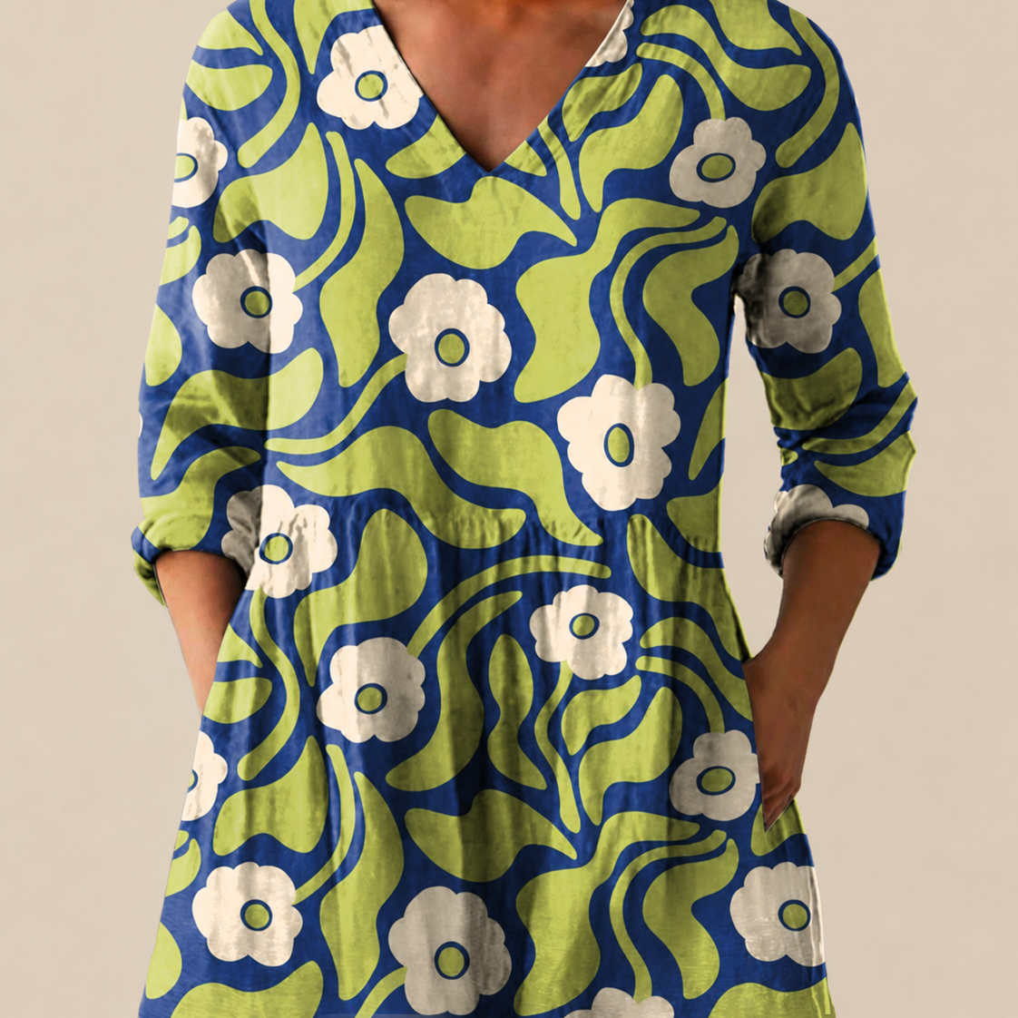 Talia | Long Blouse with Bold Print