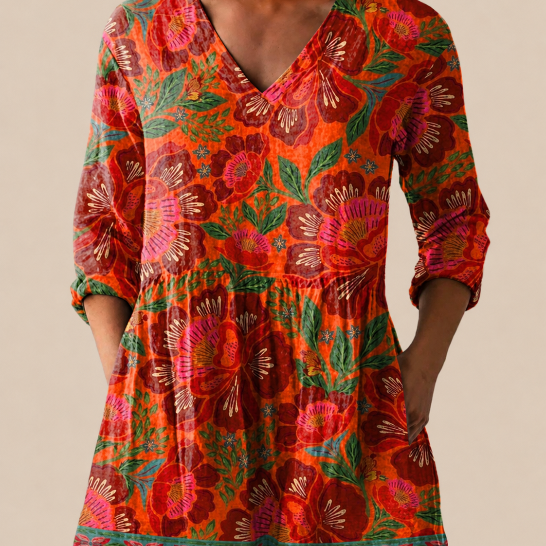 Kaia | Long Blouse with Bold Print