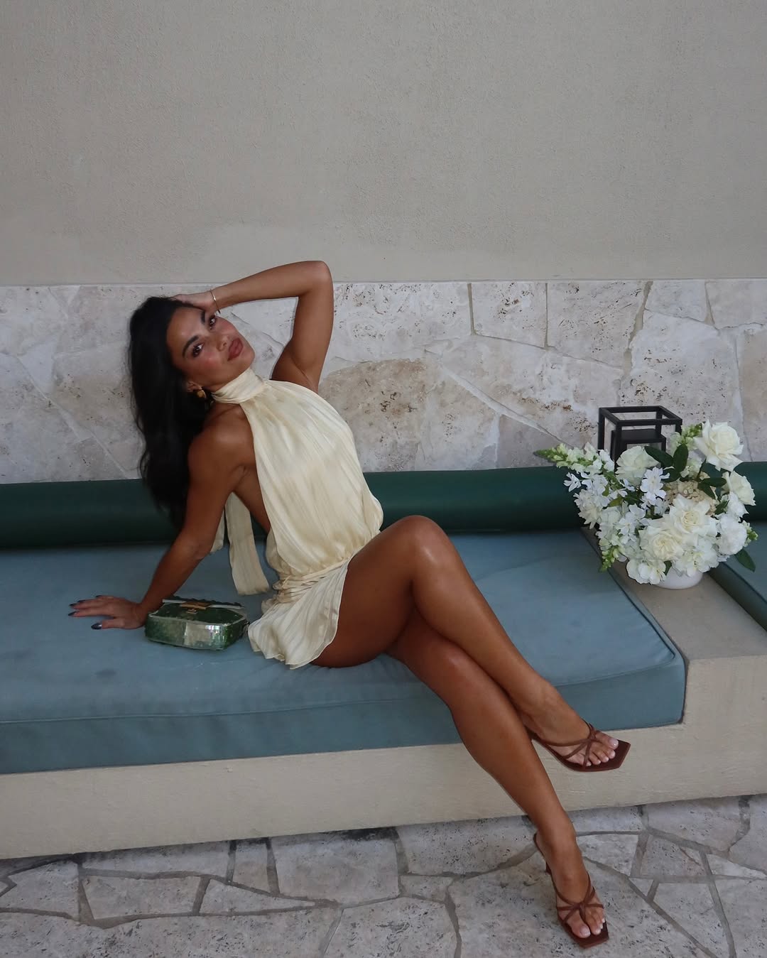 Gianna - Lace Mini Dress with Halter Neck — view 4