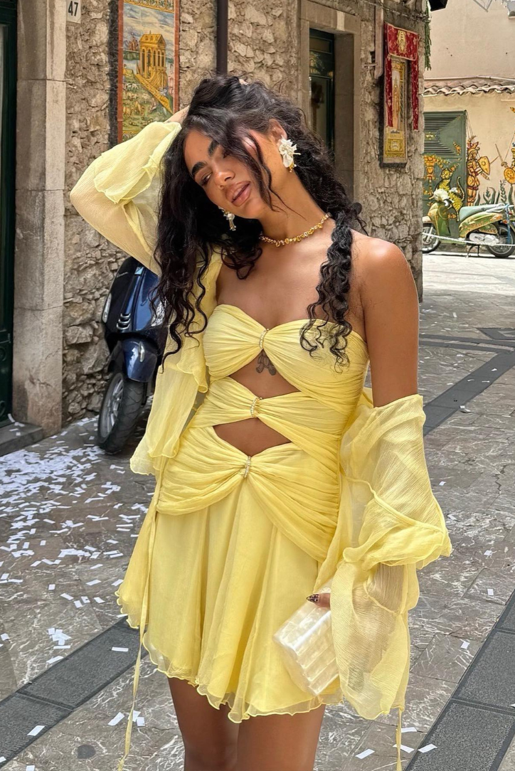 Priya - Mini Dress with Golden Rings