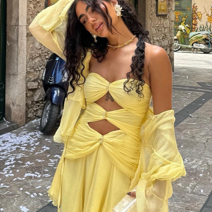 Priya - Mini Dress with Golden Rings