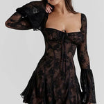 Mabel - Lace Mini Dress with Long Sleeves — view 9