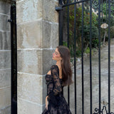 Mabel - Lace Mini Dress with Long Sleeves — view 8