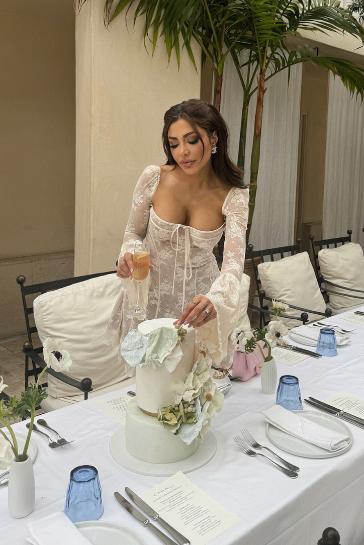Mabel - Lace Mini Dress with Long Sleeves — view 5