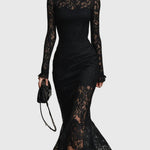 Monica | Elegant Maxi Dress with Flared Lace Skirt