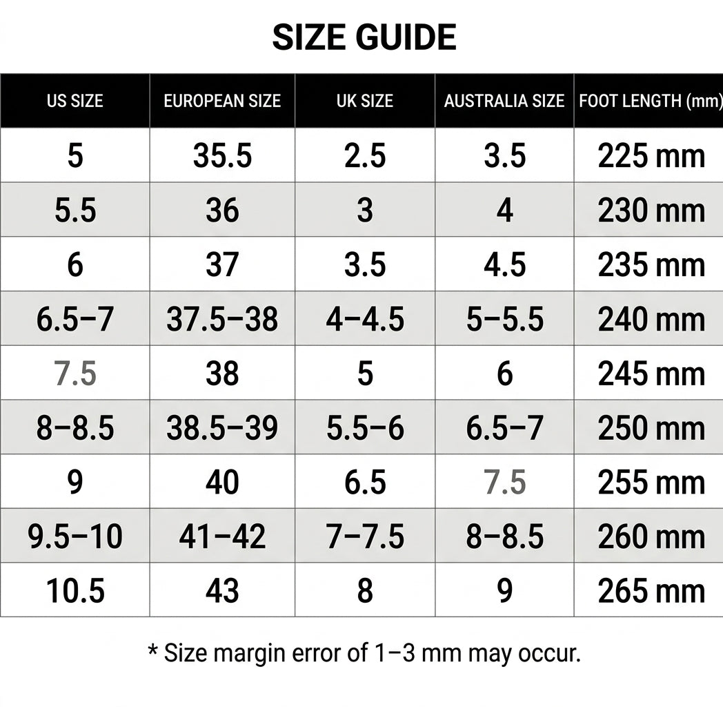 Size guide for Bronwen | Orthopaedic Shoes