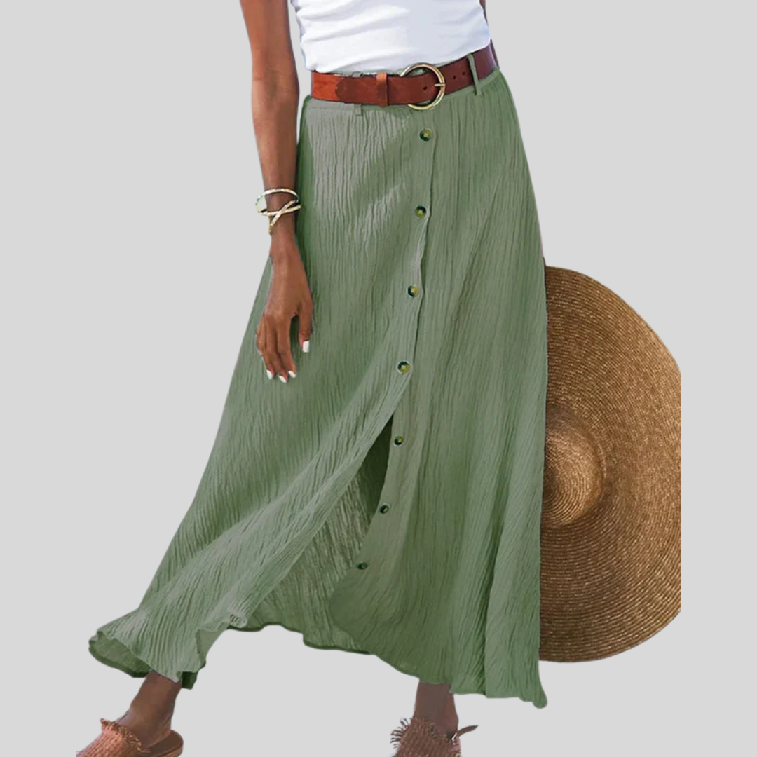 Syndy - Flowing Skirt with Buttons — view 4