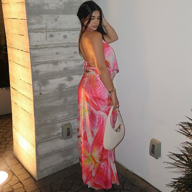 Aviana - Backless Maxi Dress with Halter Neck — view 9
