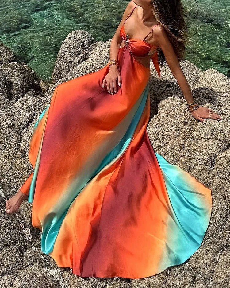 Harlow - Maxi Dress in Sunset Colours — view 3