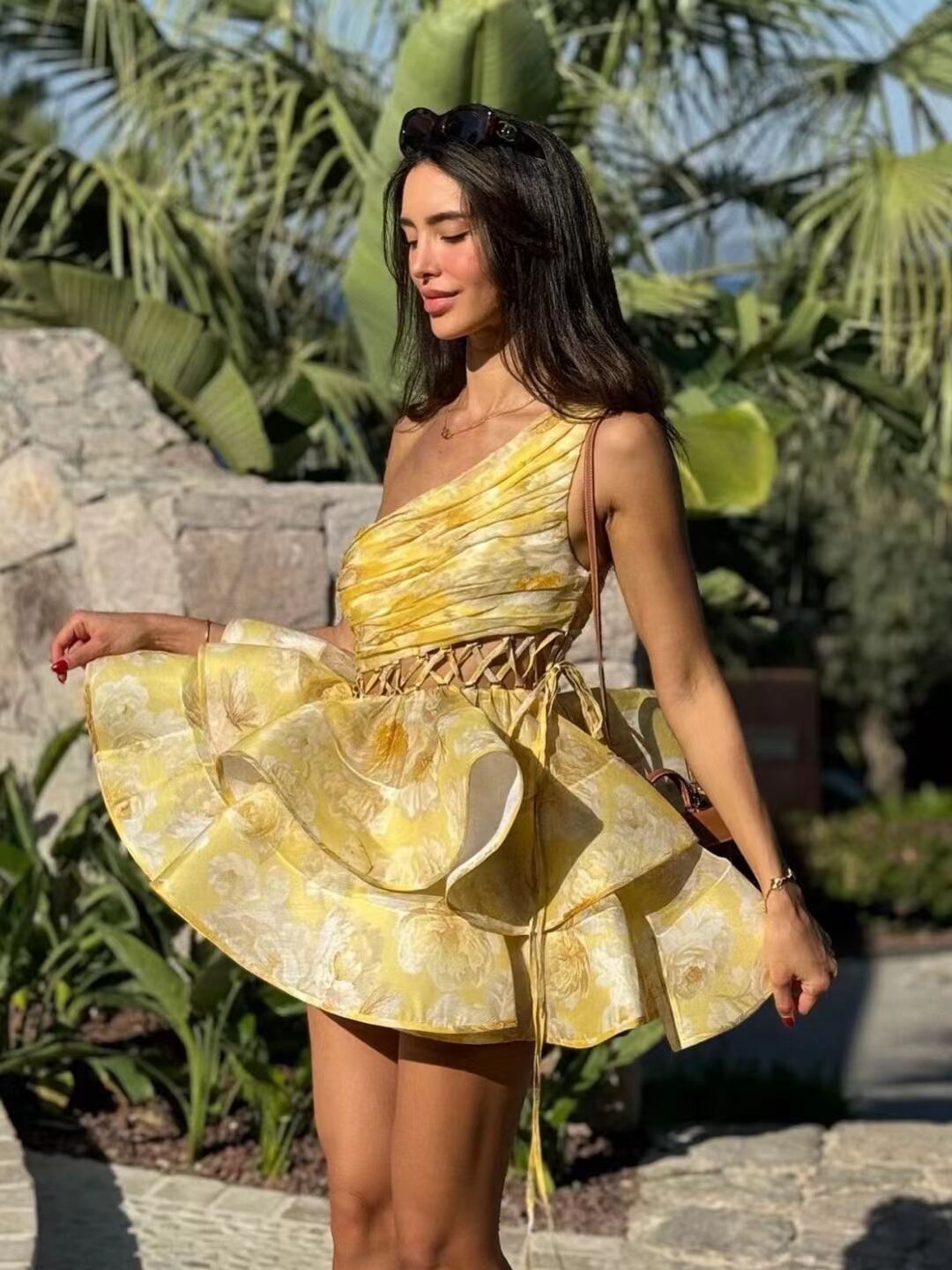 Daphne - One-Shoulder Floral Mini Dress — view 5