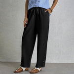 Shania - Relaxed Pants with Buttons — view 3