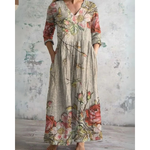 ELEANOR | VINTAGE MAXI DRESS WITH FLORAL PRINT — view 3