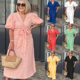 LYNORA | Elegant Midi Dress with V-Neck — view 8