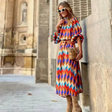 Cassandra - Vibrant Geometric Dress — view 4