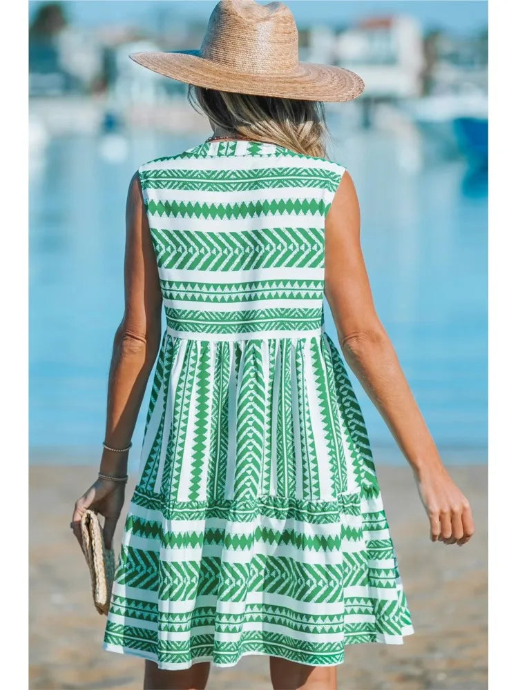Katrina - Geometric Summer Dress — view 5