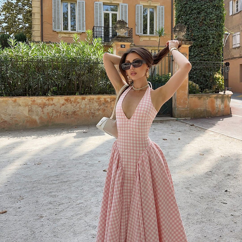 Romina - Midi Dress with Check Print — view 5