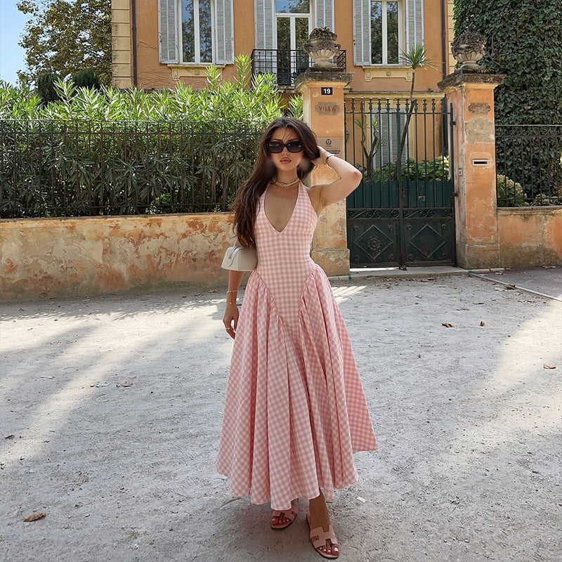 Romina - Midi Dress with Check Print — view 4