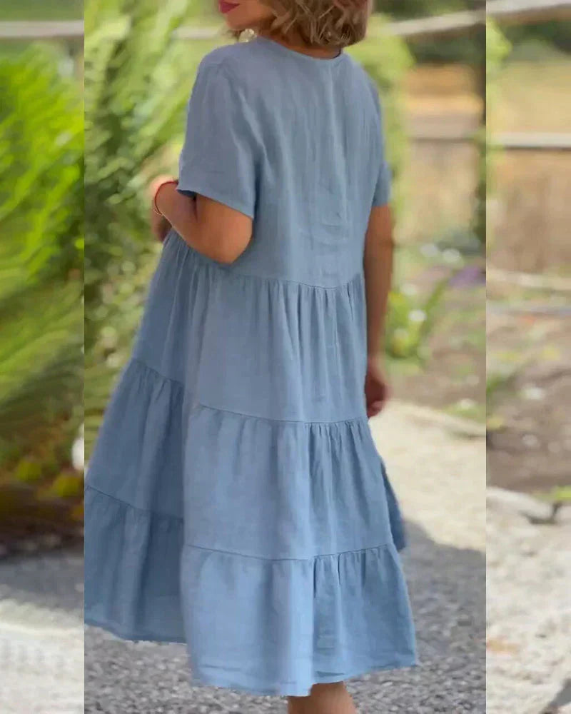 Bexley - Casual Summer Dress with V-Neck — view 9