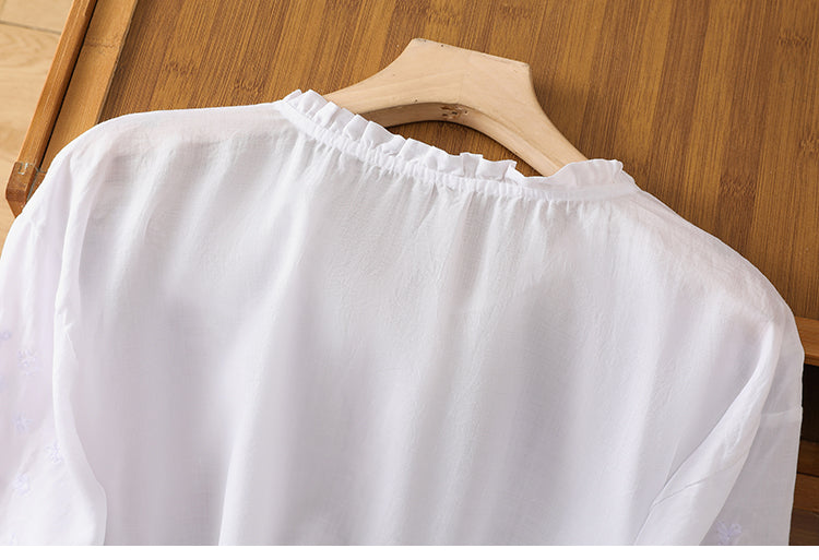 Cassiana - Cotton and Linen Blouse — view 6