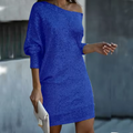 Elegant Mini Dress with Sparkles and Bare Shoulders — view 9