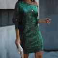 Elegant Mini Dress with Sparkles and Bare Shoulders — view 10