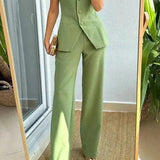 BRIA - Sleeveless Two-Piece Set with Buttons