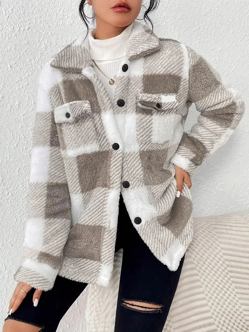 Martin | Elegant Checked Fleece Jacket — view 4