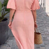 LYNORA | Elegant Midi Dress with V-Neck — view 10