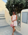 Nicole - Sleeveless, Short Dress with Print