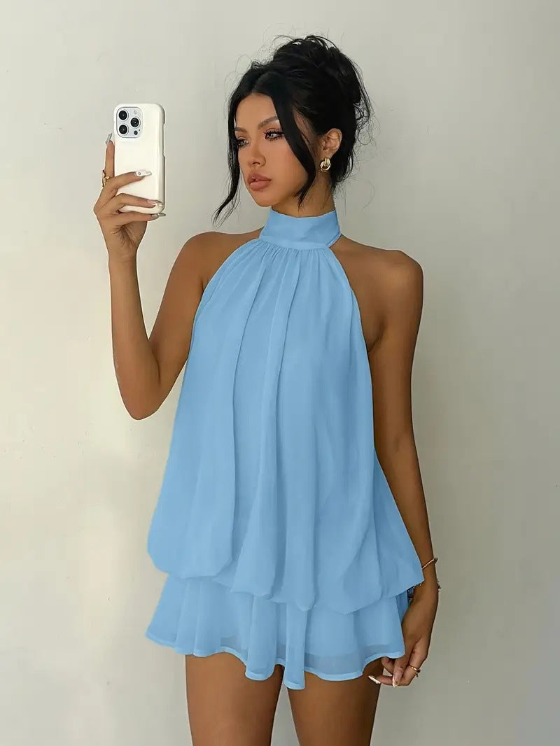 Layered Mini Dress with Open Back — view 4