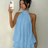 Layered Mini Dress with Open Back — view 4