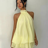 Layered Mini Dress with Open Back