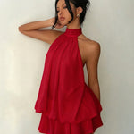 Layered Mini Dress with Open Back — view 5